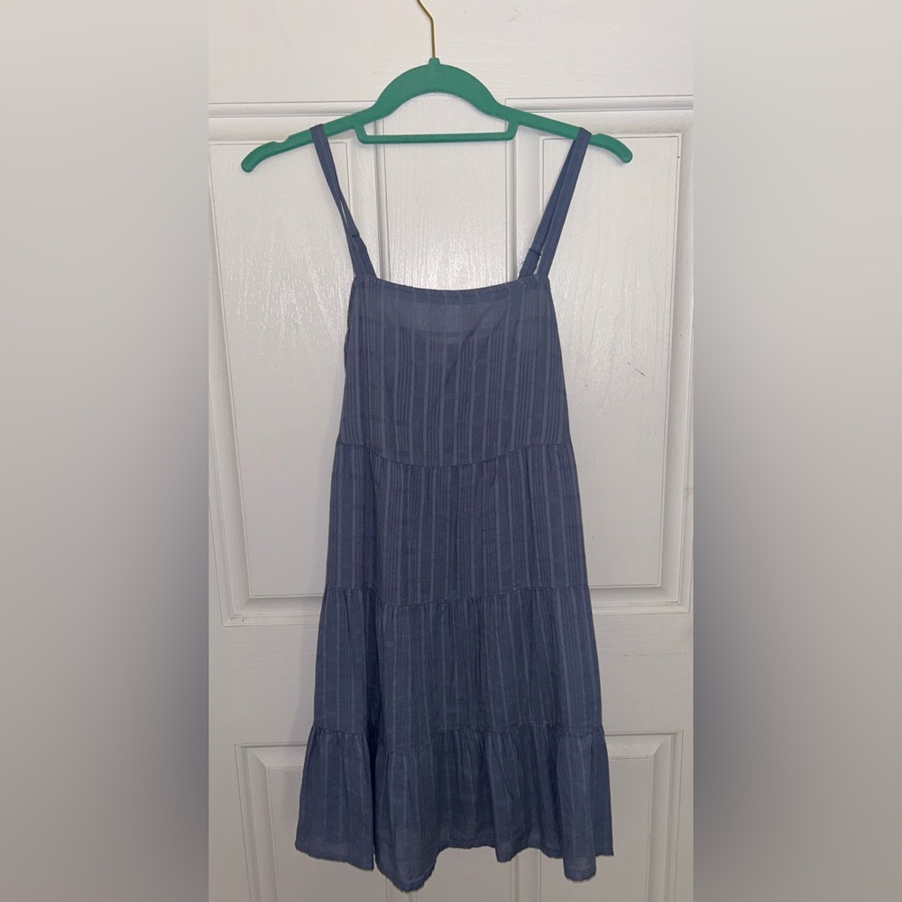 Flowy blue dress from Old Navy.